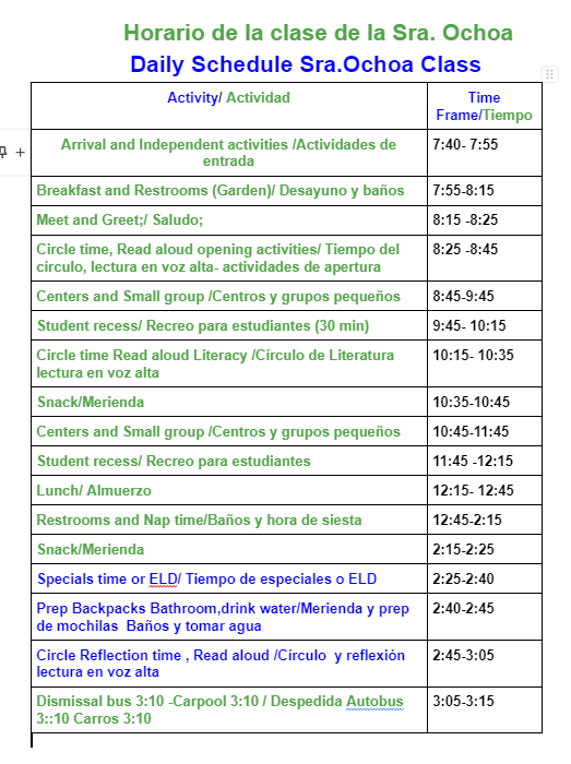 Horario
